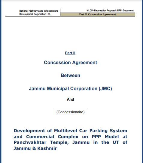 Draft Agreement between Jammu Municipal Corporation and NHIDCL
